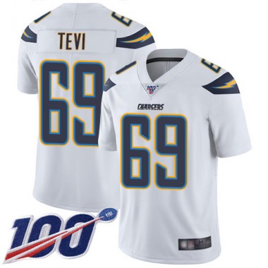 Los Angeles Chargers NFL Football Sam Tevi White Jersey Men Limited  #69 Road 100th Season Vapor Untouchable->los angeles chargers->NFL Jersey
